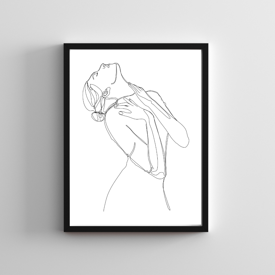 Elegante Vrouw Lijntekening