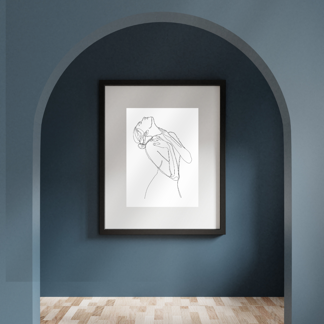 Elegante Vrouw Lijntekening