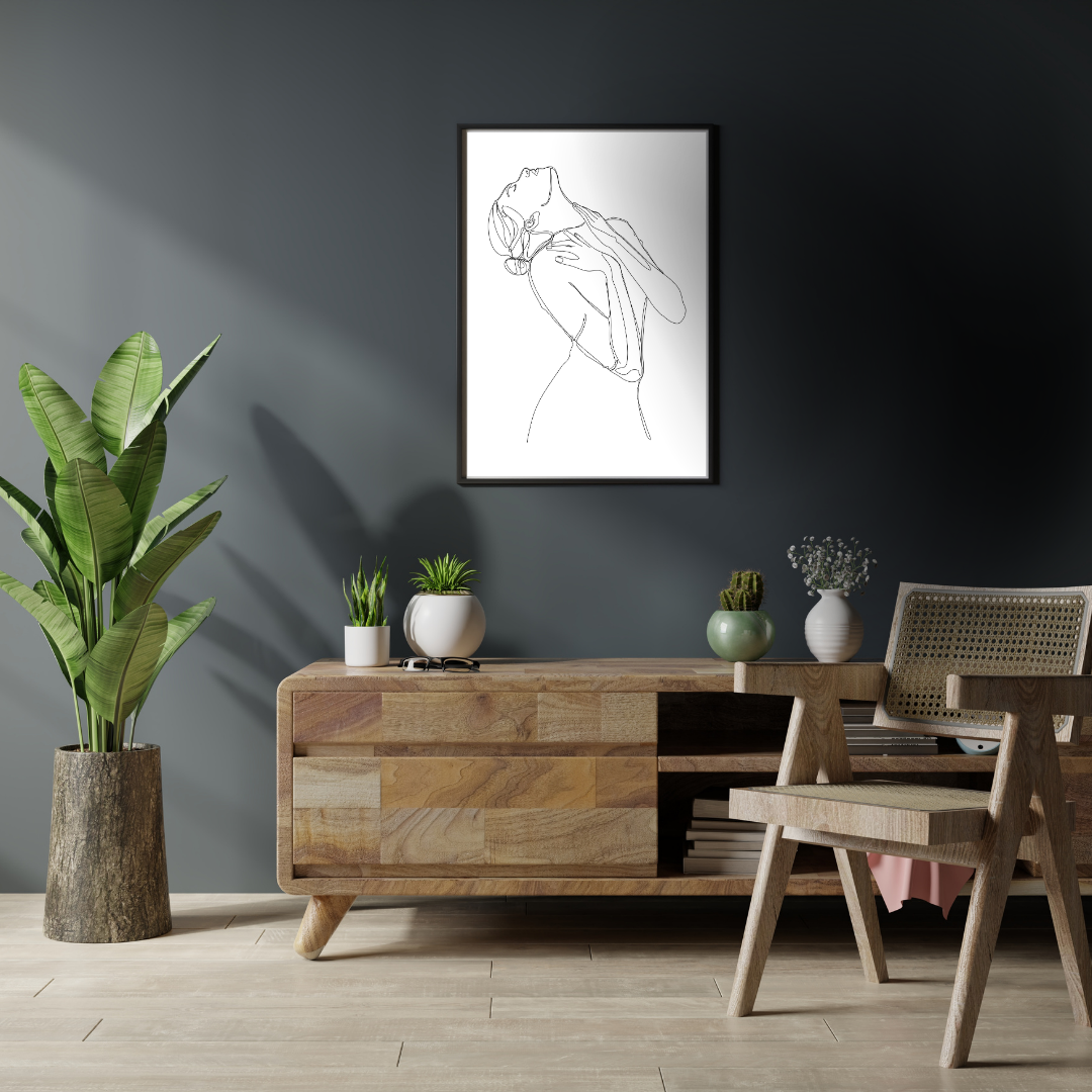 Elegante Vrouw Lijntekening