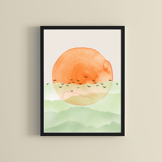 Zonsopkomst met Vogels